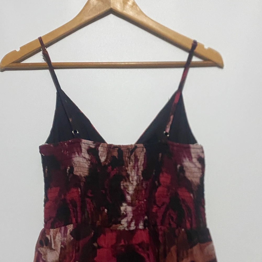 Lulu’s S Gorgeous Blooms Burgundy Tiered Maxi Dress As Is - Picture 8 of 11